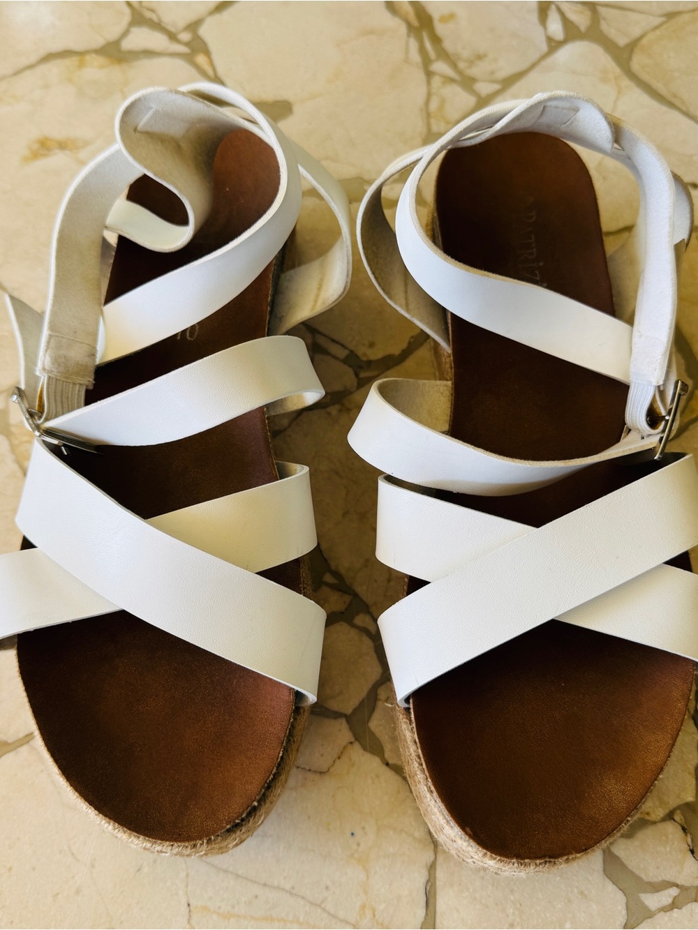 Patrizia by Spring Step Women's White Strappy Espadrille Sandals - Size 10